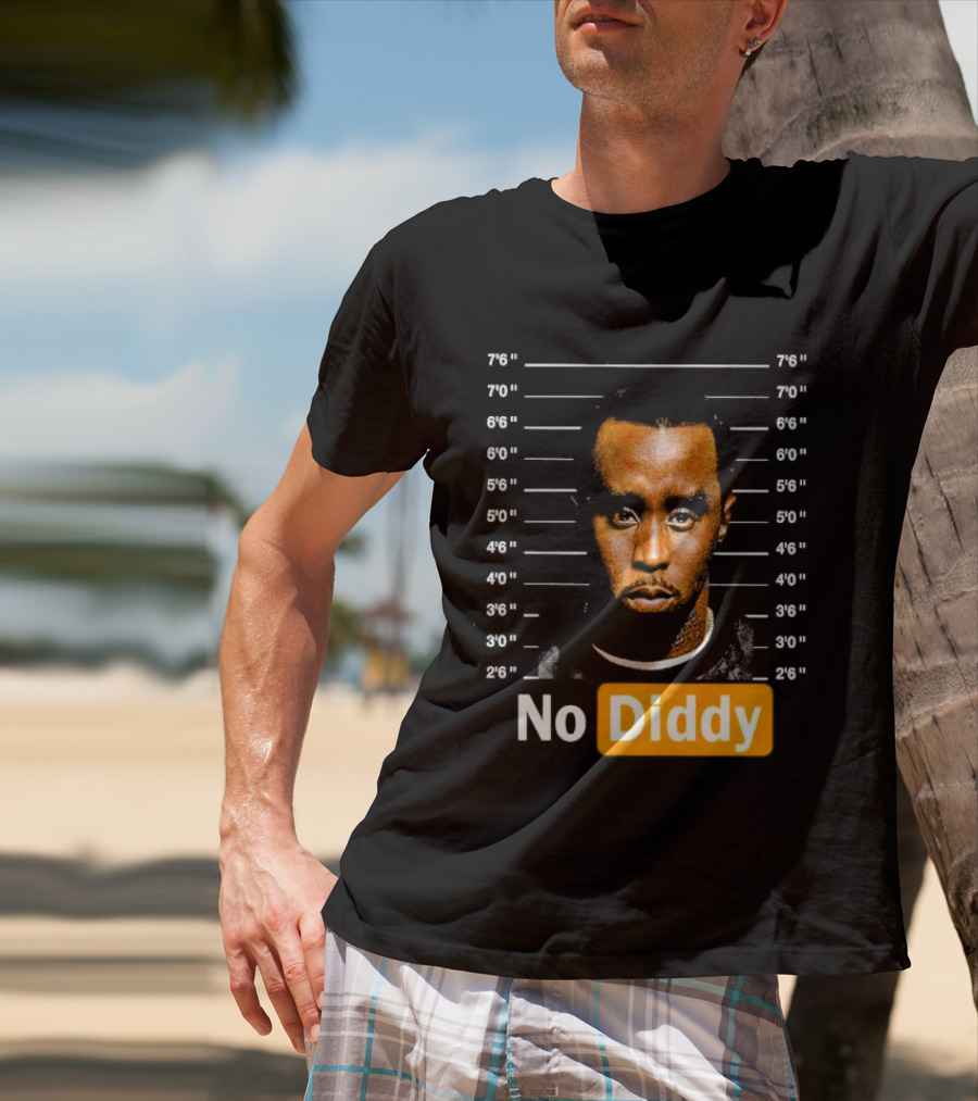 No Diddy Sean P Diddy Combs Mugshot Height Lines T-Shirt
