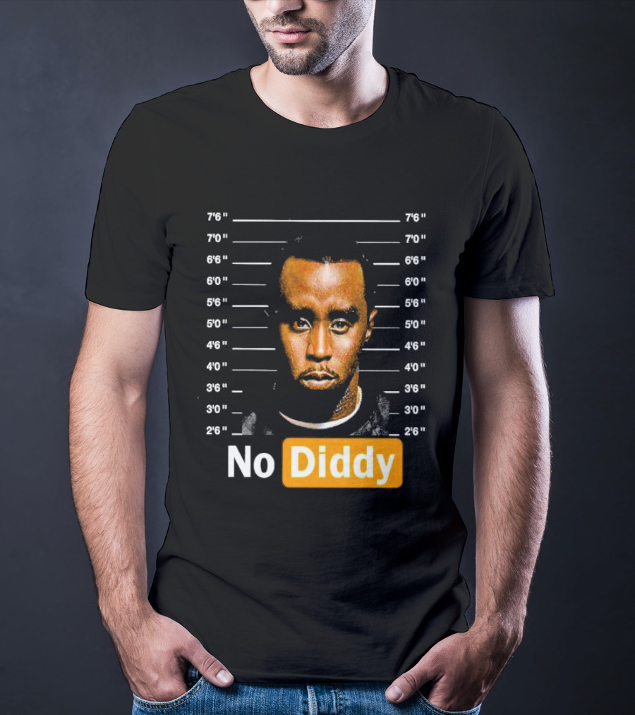 No Diddy Sean P Diddy Combs Mugshot Height Lines T-Shirt