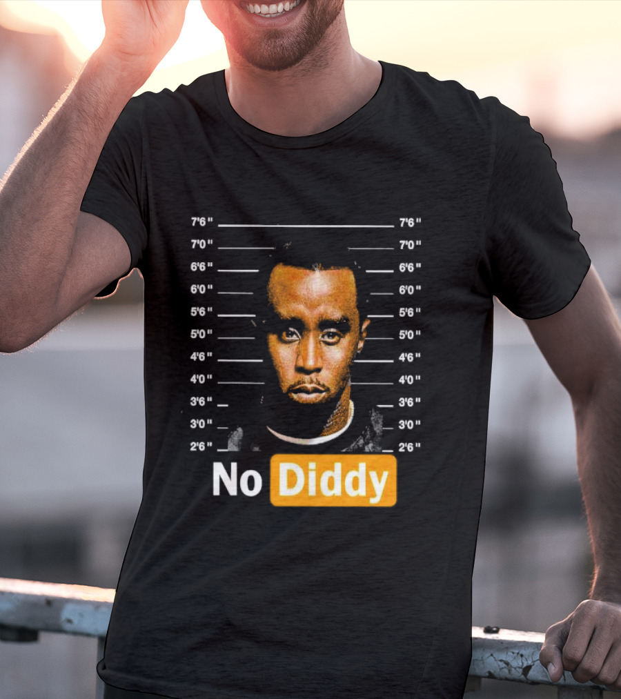 No Diddy Sean P Diddy Combs Mugshot Height Lines T-Shirt