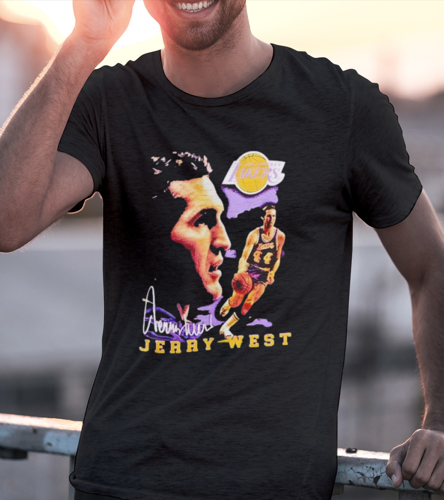 Los Angeles Lakers Vintage Jerry West Forever Signature Lakers T-Shirt