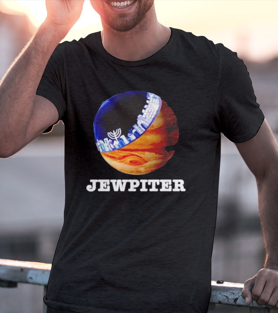Jewpiter Menorah City Planet Jupiter T-Shirt