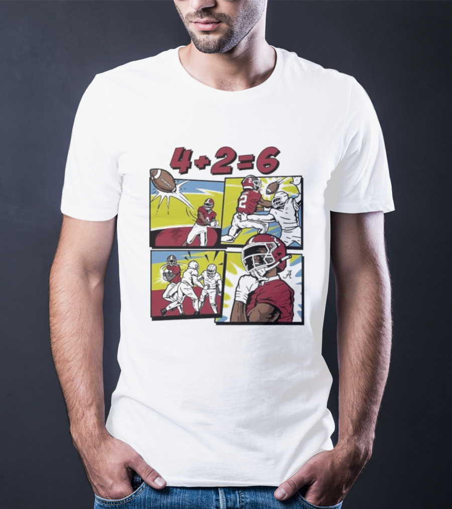 Alabama Crimson Tide Ryan Williams Comic 4 Plus 2 Equals 6 The Catch T-Shirt