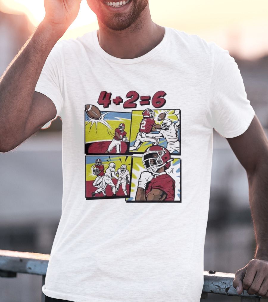Alabama Crimson Tide Ryan Williams Comic 4 Plus 2 Equals 6 The Catch T-Shirt