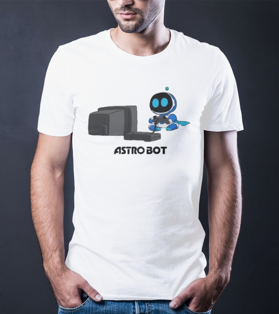 Astro Bot Playing Video Game Retro Console T-Shirt