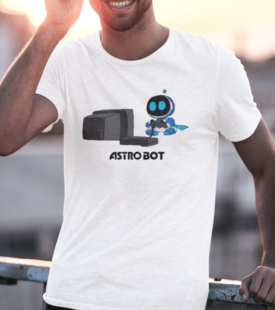Astro Bot Playing Video Game Retro Console T-Shirt