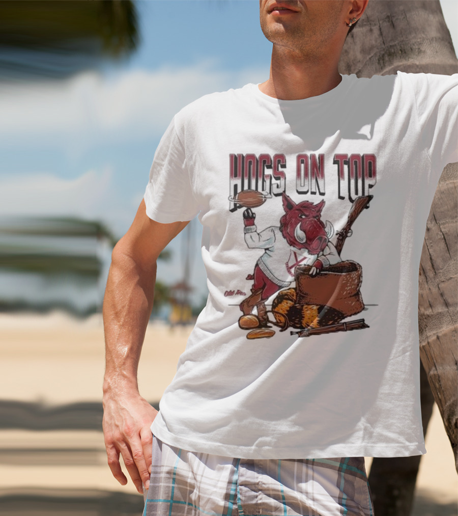 Hogs On Top Old Time Football T-Shirt