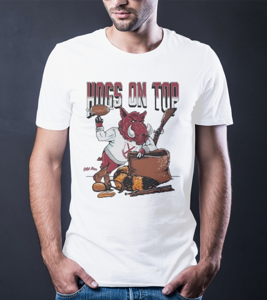 Hogs On Top Old Time Football T-Shirt