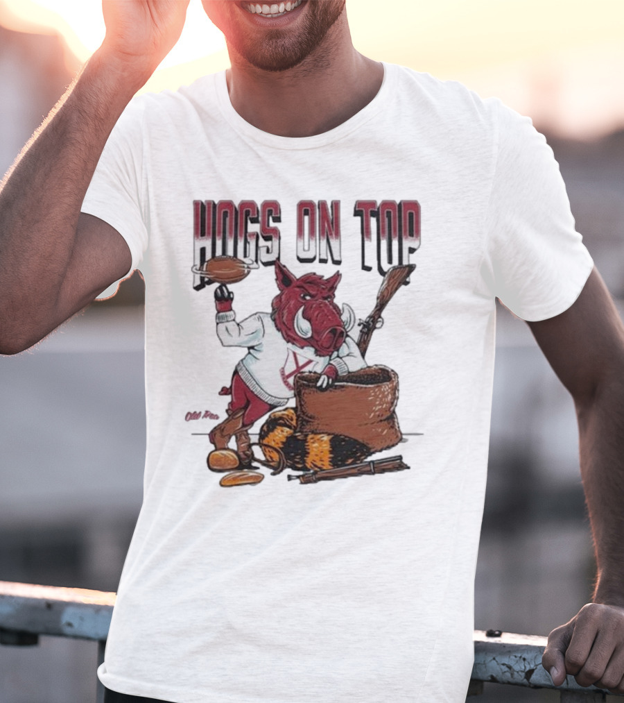 Hogs On Top Old Time Football T-Shirt