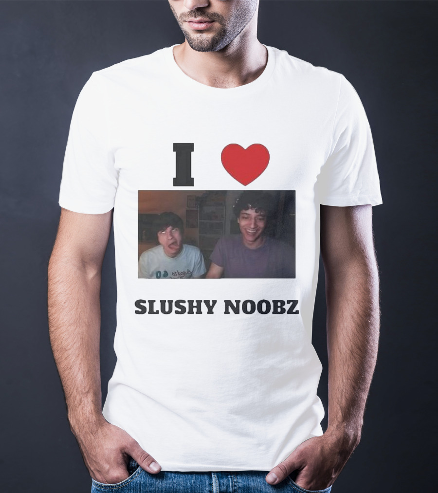 I Love Slushy Noobz Funny Duo Smiling Photo T-Shirt