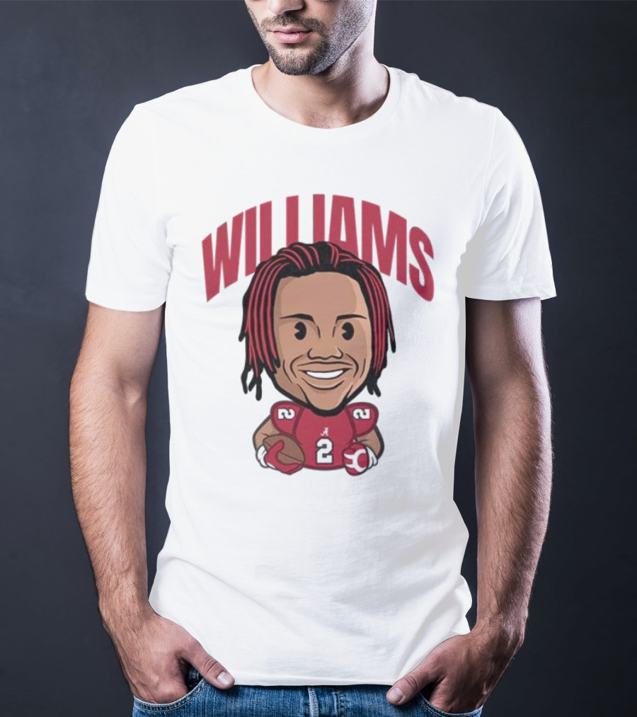 Williams Alabama Crimson Tide Caricature Football Player T-Shirt