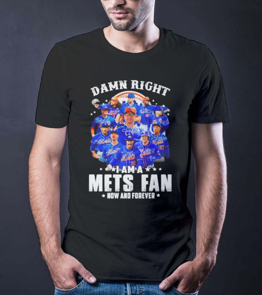 Damn Right I Am A New York Mets Fan Now And Forever Baseball Passion T-Shirt