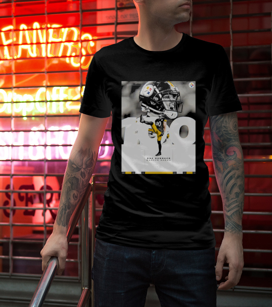 TJ Watt Pittsburgh Steelers 100 Career Sacks Signature T-Shirt