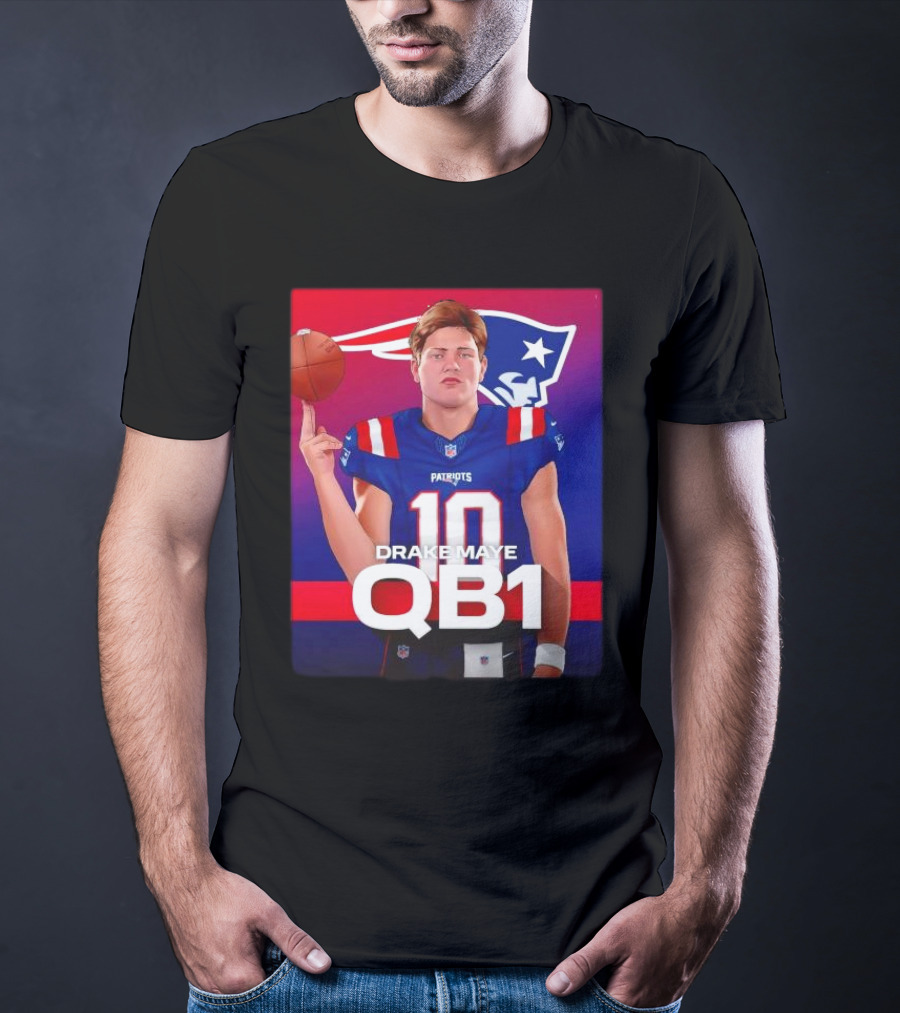 Drake Maye QB1 Era New England Patriots 10 Patriots T-Shirt