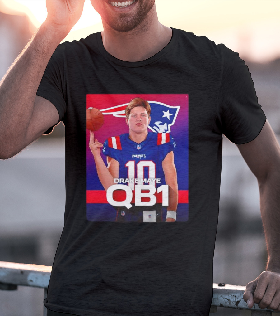 Drake Maye QB1 Era New England Patriots 10 Patriots T-Shirt