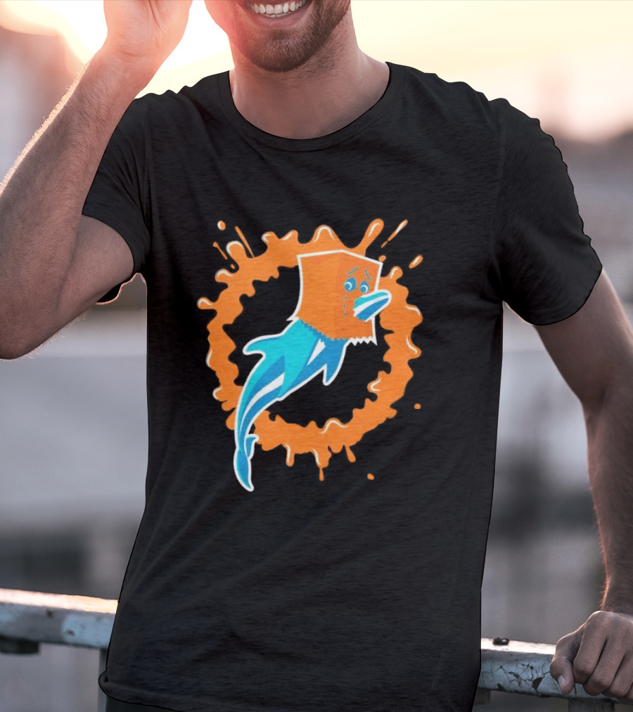 Paper Bag Dolphin Miami Dolphins Fan Humor NFL Sports Team T-Shirt