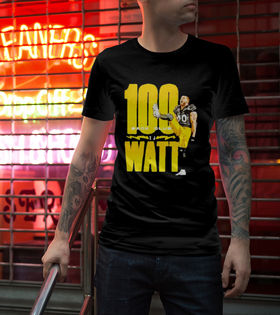 100 Sack Club Pittsburgh Steelers TJ Watt T-Shirt