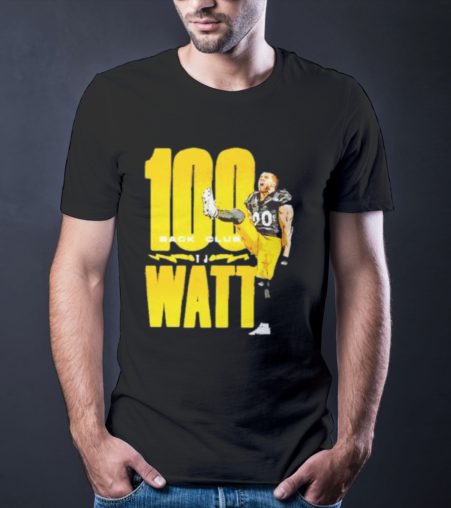 100 Sack Club Pittsburgh Steelers TJ Watt T-Shirt