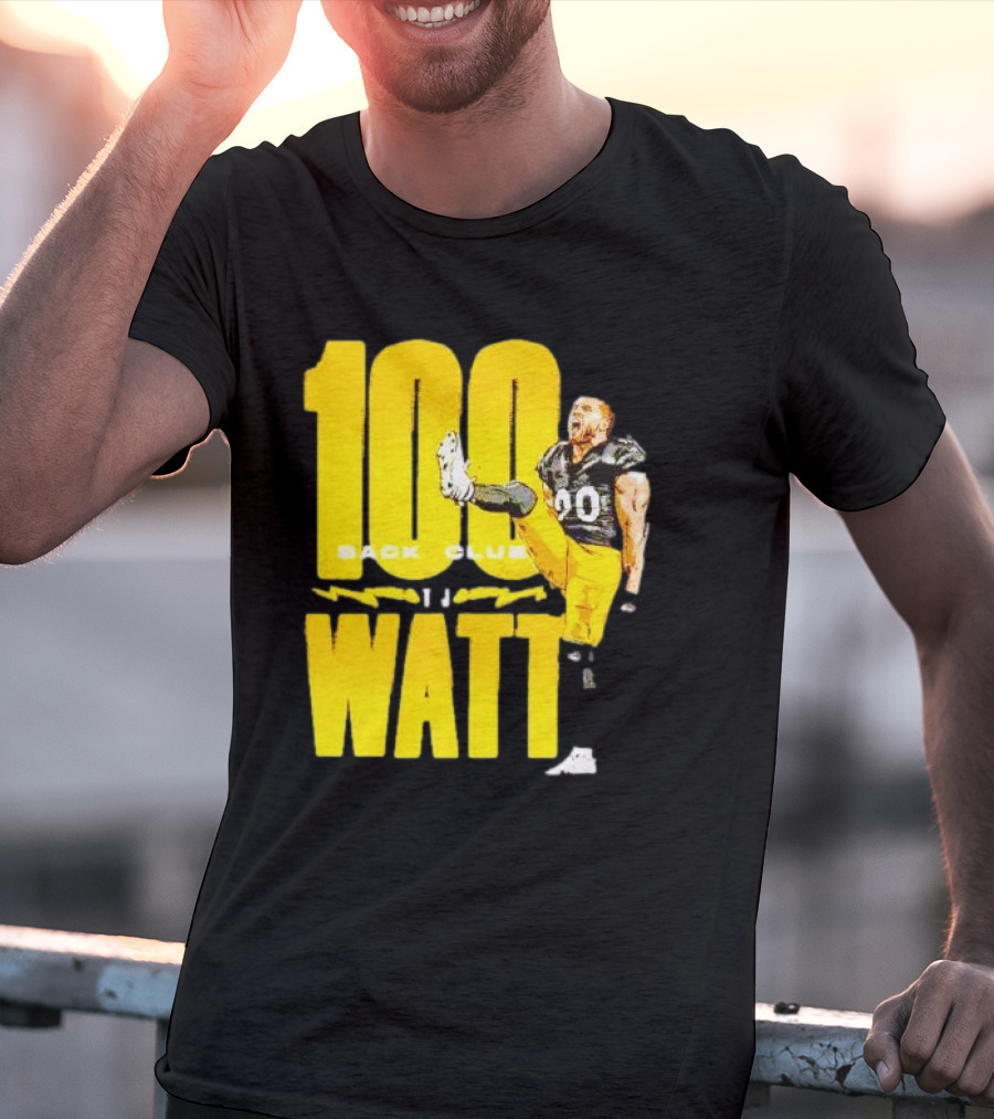 100 Sack Club Pittsburgh Steelers TJ Watt T-Shirt