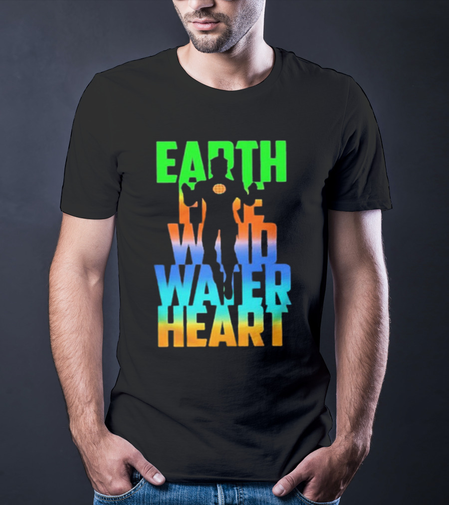 Earth Fire Wind Water Heart Captain Planet T-Shirt