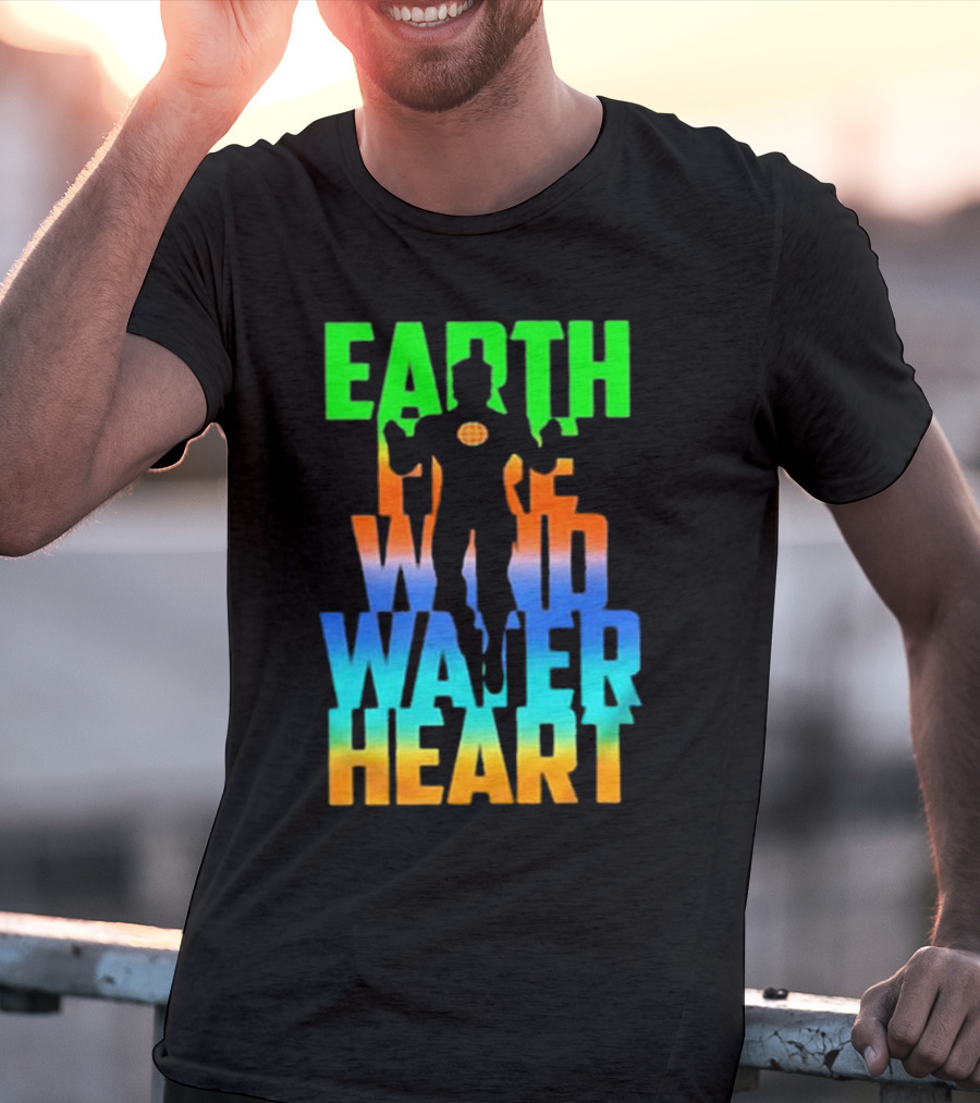 Earth Fire Wind Water Heart Captain Planet T-Shirt