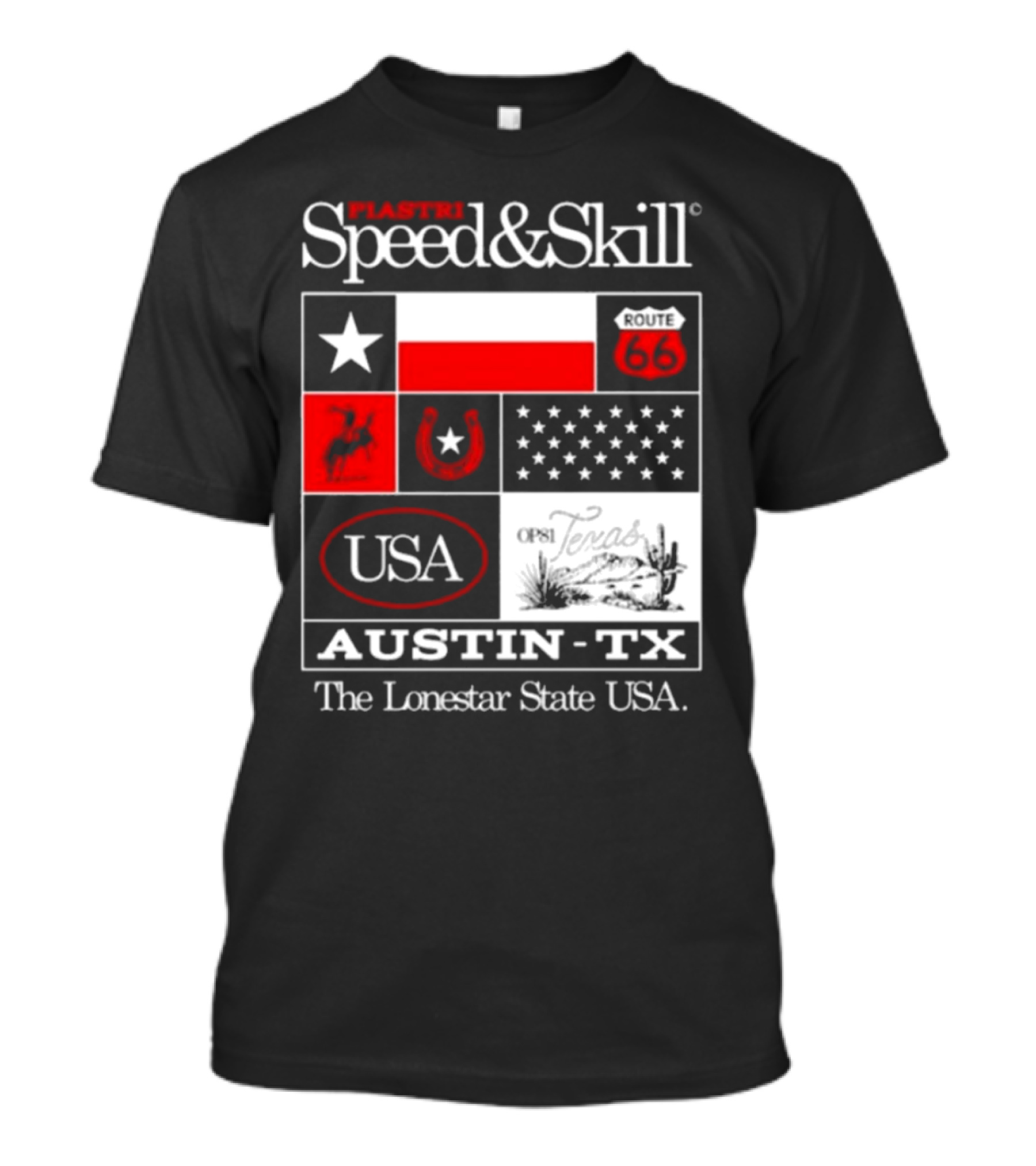 Piastri Speed And Skill Route 66 Austin TX The Lonestar State USA T-Shirt