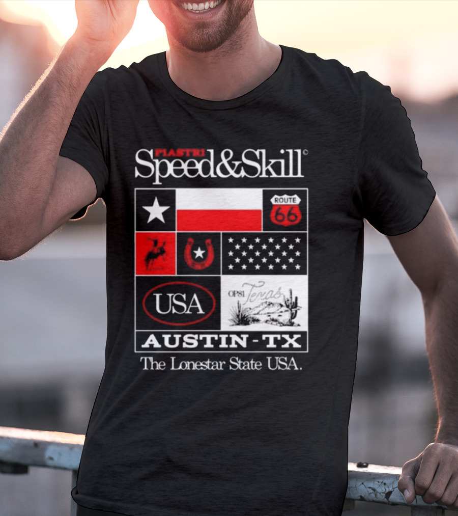 Piastri Speed And Skill Route 66 Austin TX The Lonestar State USA T-Shirt