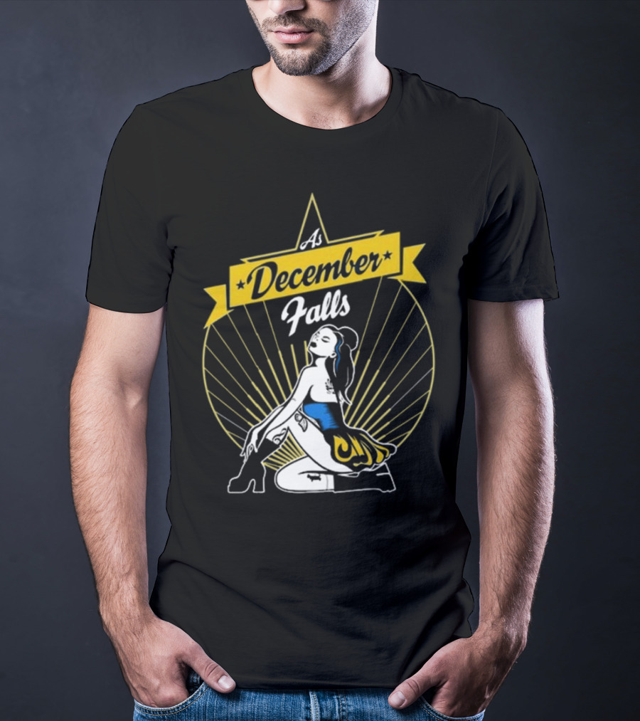 As December Falls Retro Pin-Up Girl T-Shirt