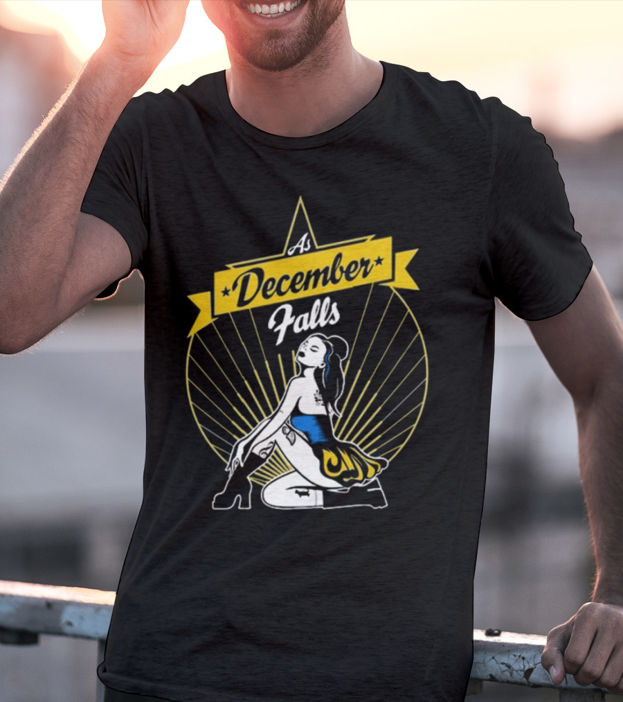 As December Falls Retro Pin-Up Girl T-Shirt