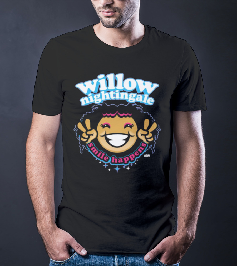 Willow Nightingale Smile Happens AEW Peaceful Emoji T-Shirt
