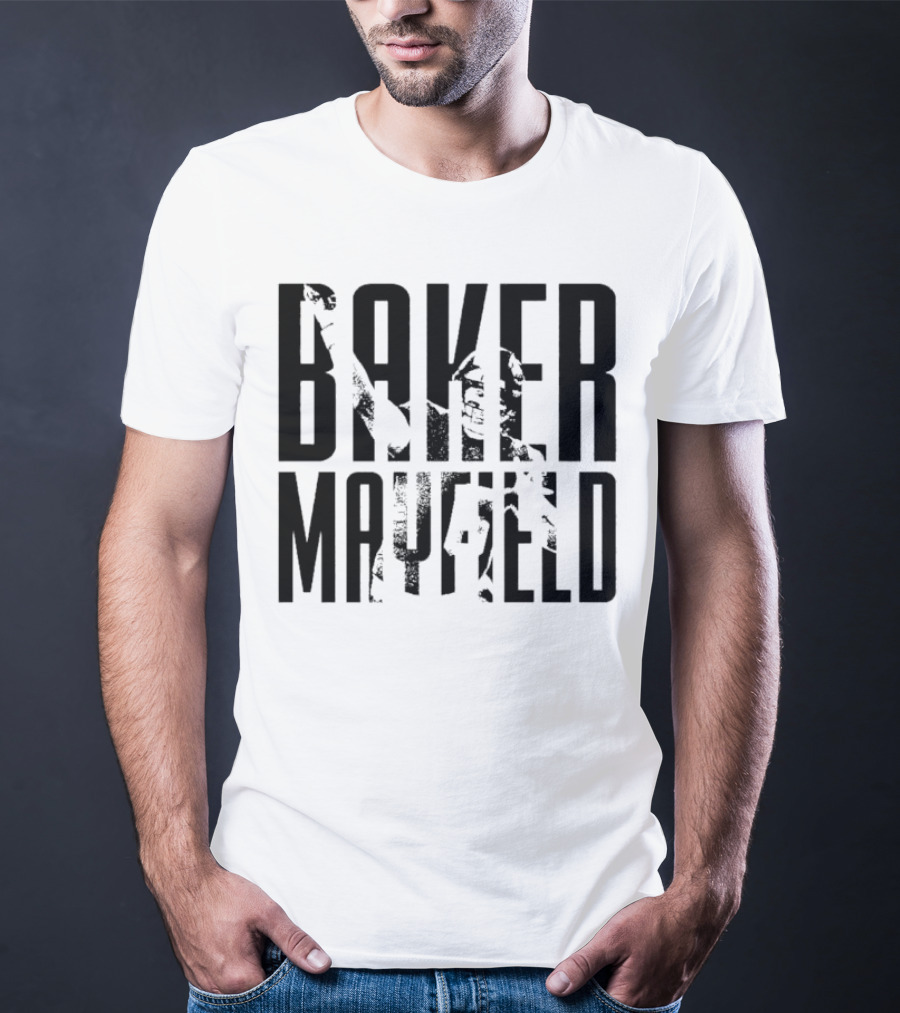 Baker Mayfield Tampa Bay Buccaneers Black And White Overlay T-Shirt