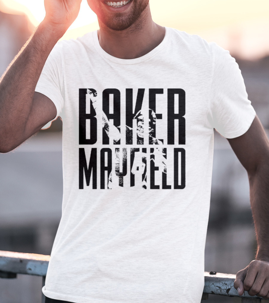 Baker Mayfield Tampa Bay Buccaneers Black And White Overlay T-Shirt
