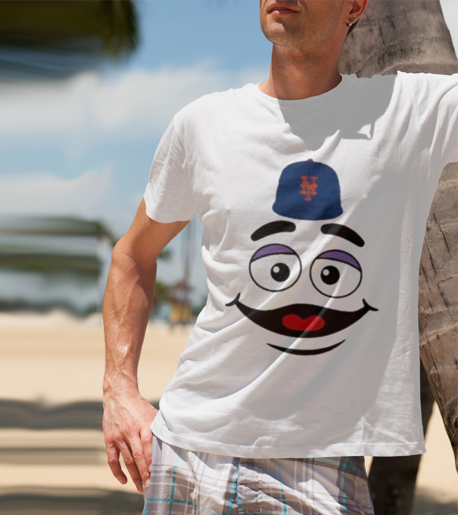 New York Mets Grimace Face Smile Victory Gameday Baseball Cap T-Shirt