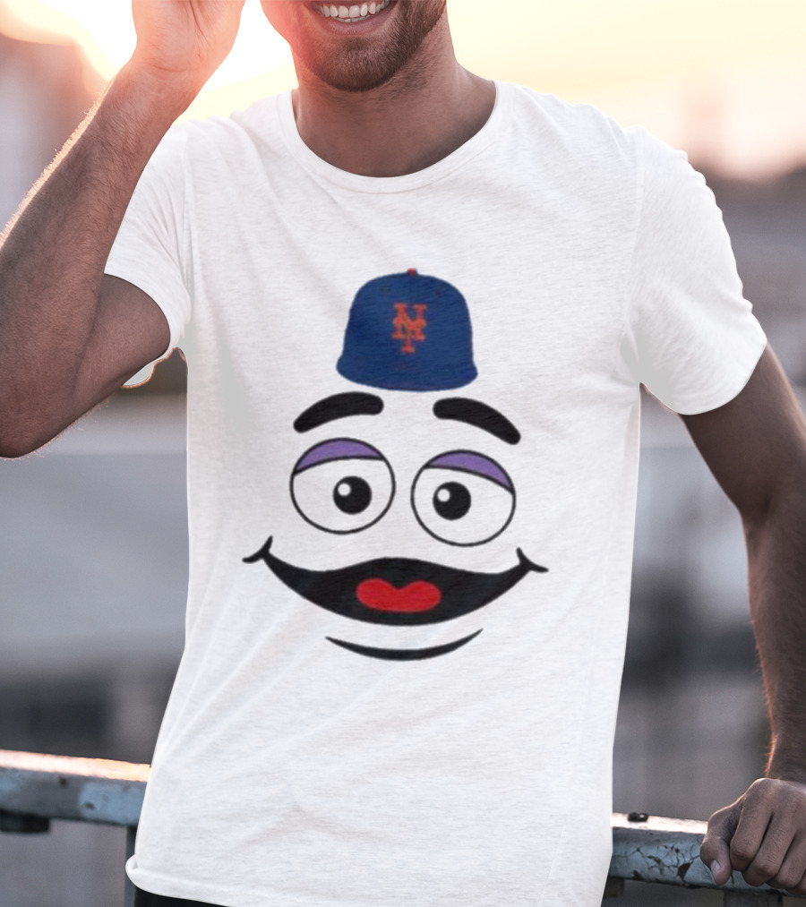 New York Mets Grimace Face Smile Victory Gameday Baseball Cap T-Shirt