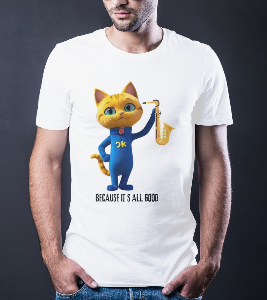 Pete The Cat With Saxophone Because It's All Good T-Shirt