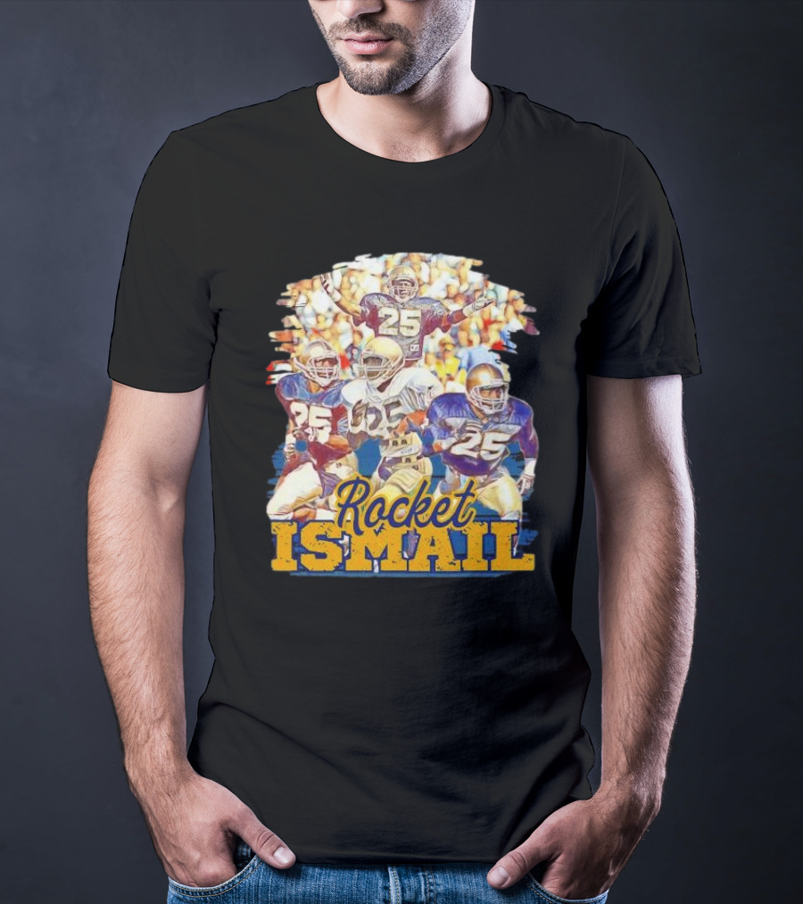 Rocket Ismail Vintage Notre Dame Football Icon 25 T-Shirt