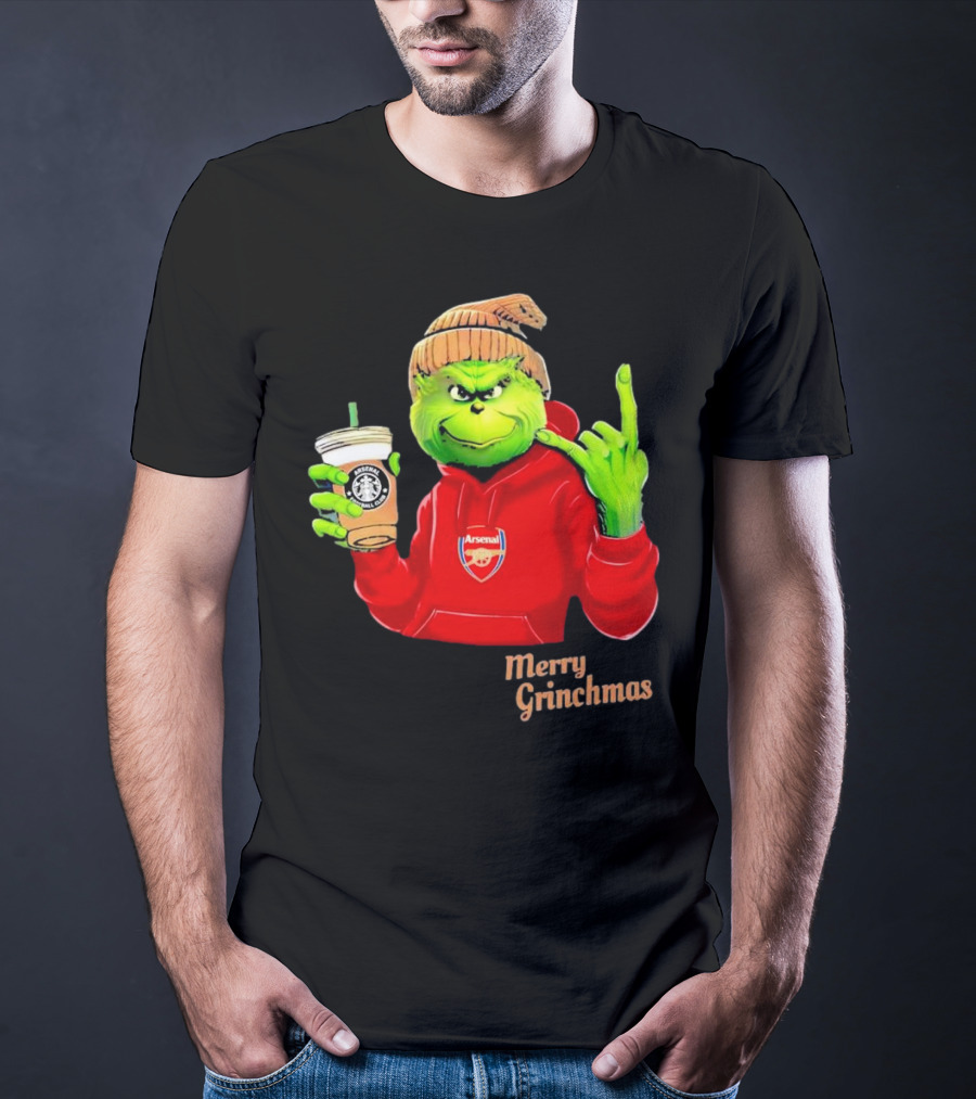 Grinch Arsenal FC Red Hoodie Merry Grinchmas Coffee Cup T-Shirt
