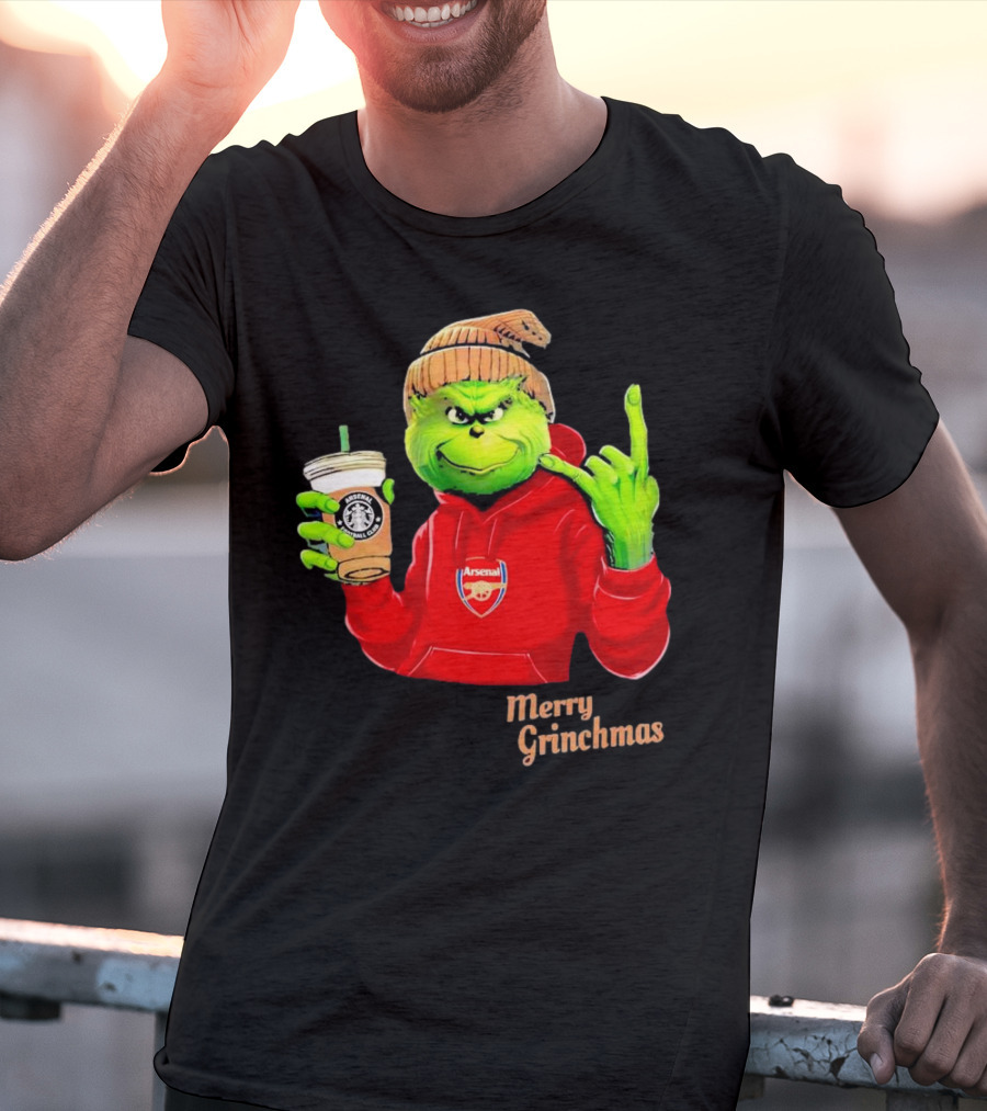Grinch Arsenal FC Red Hoodie Merry Grinchmas Coffee Cup T-Shirt