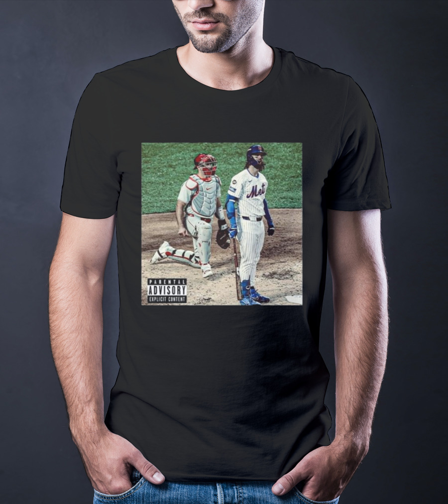 Mets Jesse Winker Parental Advisory Explicit Content Baseball Image T-Shirt