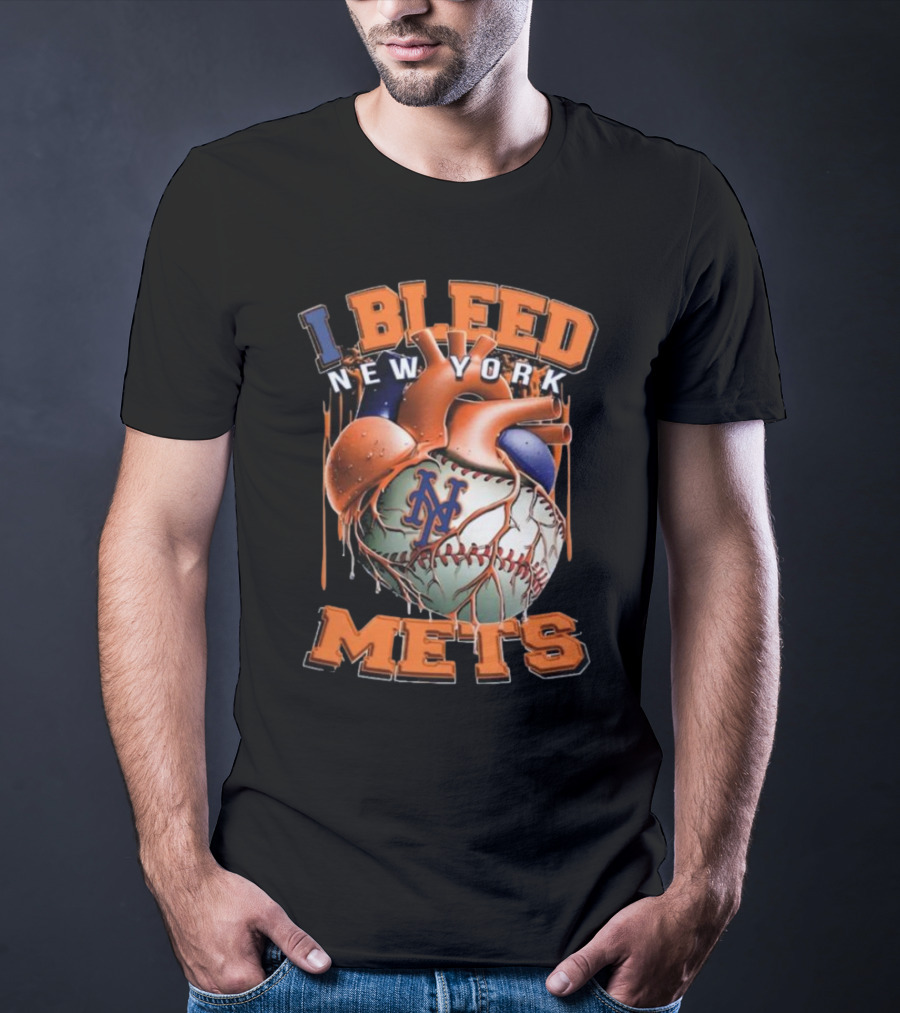 I Bleed New York Mets Heart T-Shirt
