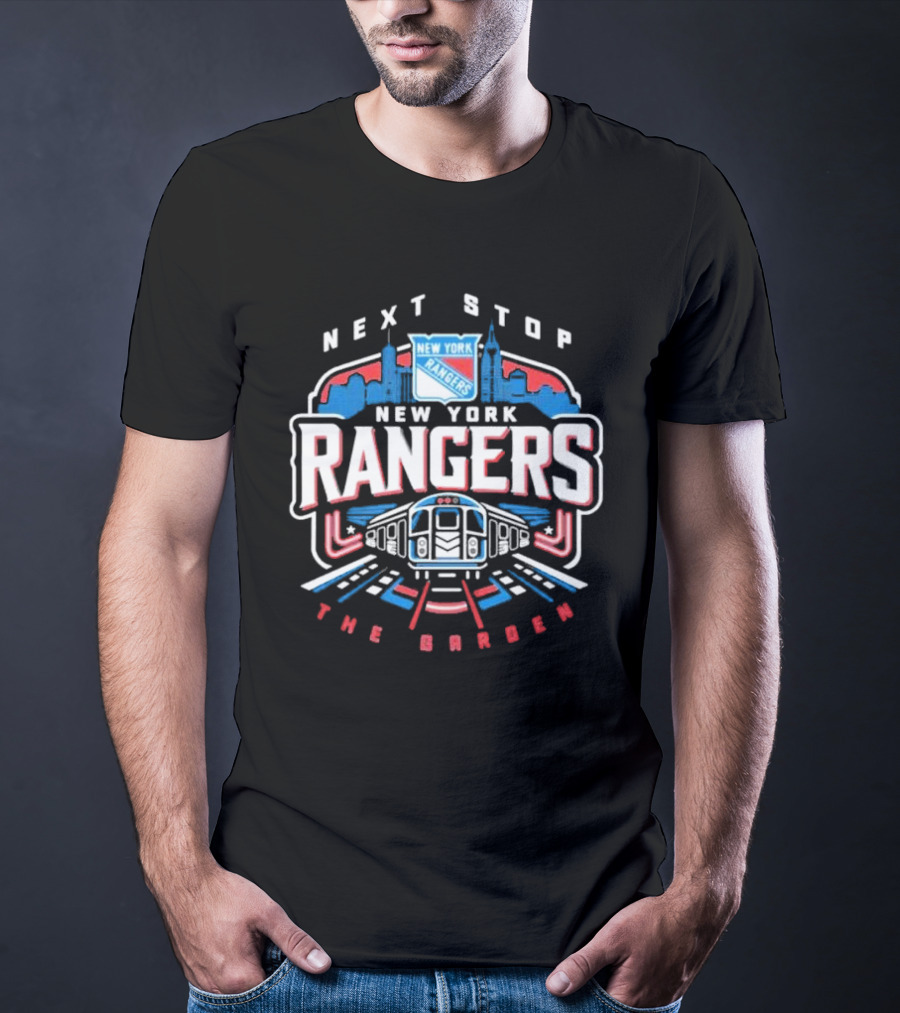 New York Rangers Subway Journey Next Stop The Garden Skyline T-Shirt
