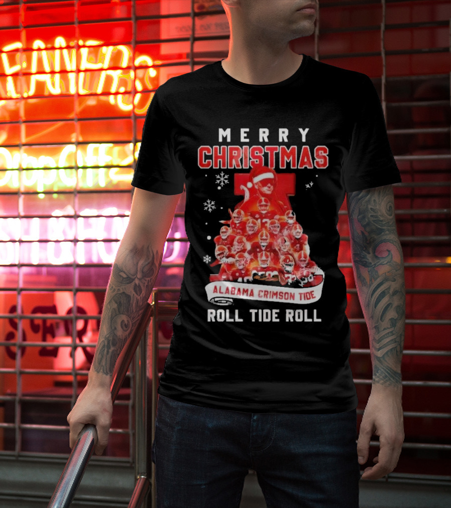 Merry Christmas Alabama Crimson Tide Roll Tide Roll T-Shirt