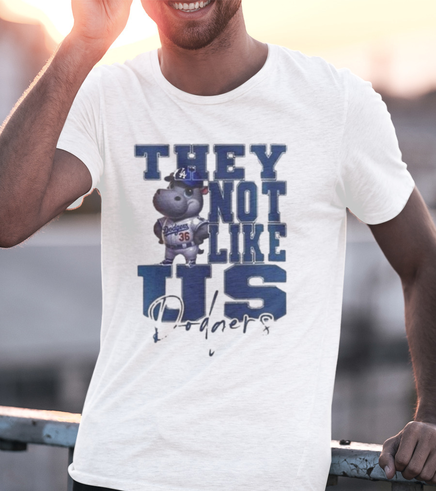THEY NOT LIKE US Dodgers Moo Deng X Los Angeles Dodgers T-Shirt