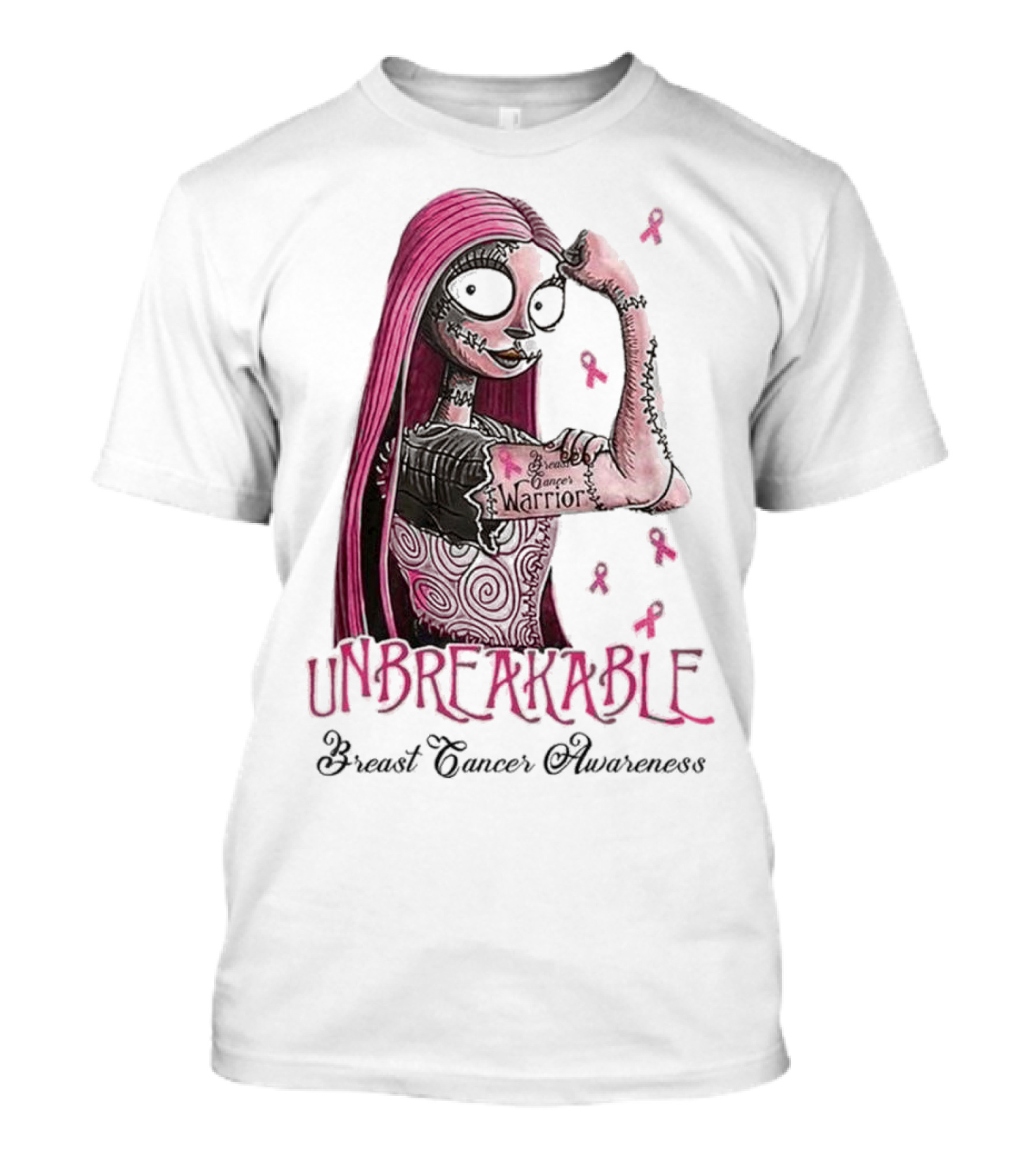 The Nightmare Before Christmas Sally Unbreakable Breast Cancer Awareness Warrior T-Shirt
