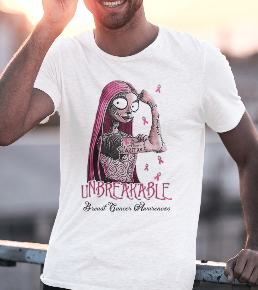 The Nightmare Before Christmas Sally Unbreakable Breast Cancer Awareness Warrior T-Shirt