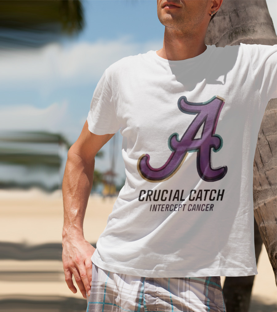 Alabama Crimson Tide Crucial Catch Intercept Cancer T-Shirt