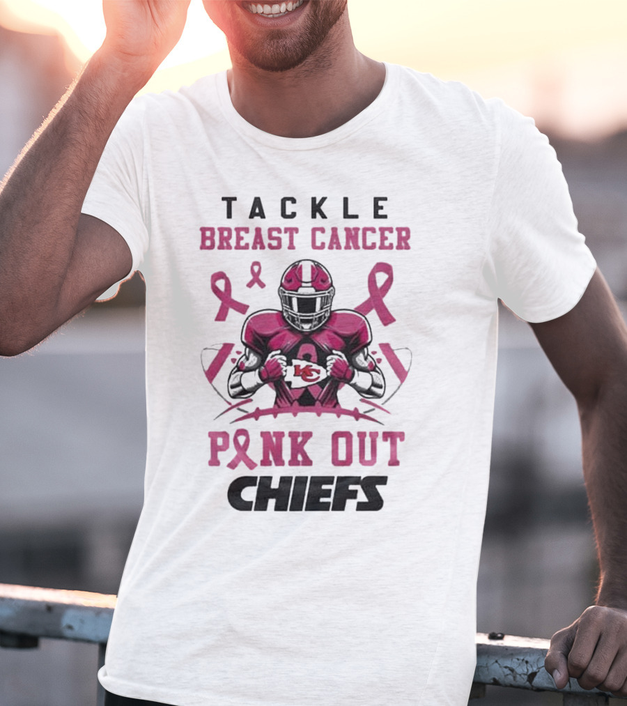Kansas City Chiefs Tackle Breast Cancer Pink Out Chiefs T-Shirt