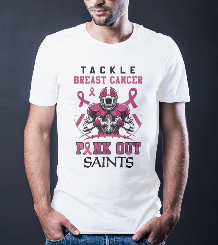New Orleans Saints Tackle Breast Cancer Pink Out T-Shirt