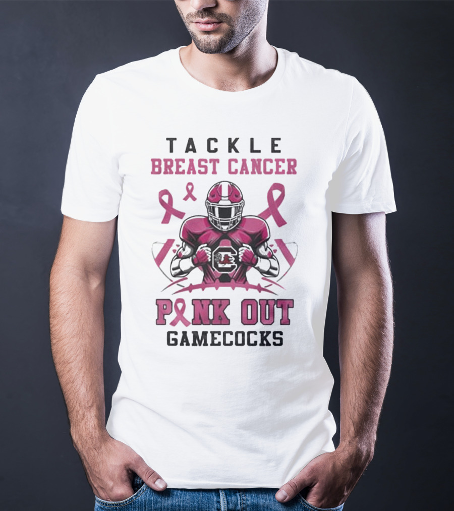 South Carolina Gamecocks Tackle Breast Cancer Pink Out T-Shirt