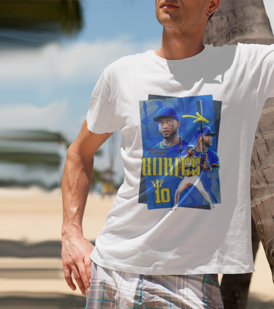 Victor Robles Baseball Player Blue And Yellow T-Shirt