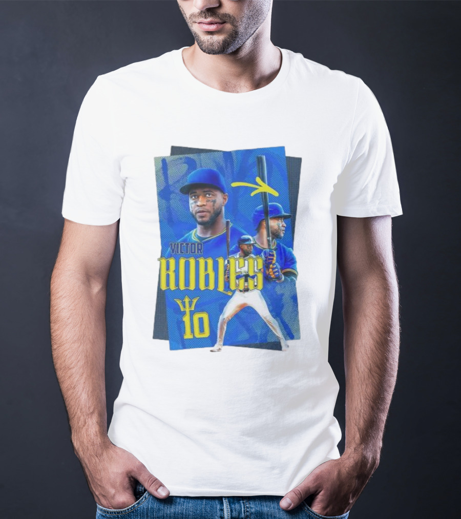 Victor Robles Baseball Player Blue And Yellow T-Shirt